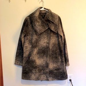 Nanette Lepore Gray Ombre Wool Mohair Swing Jacket Coat Size S